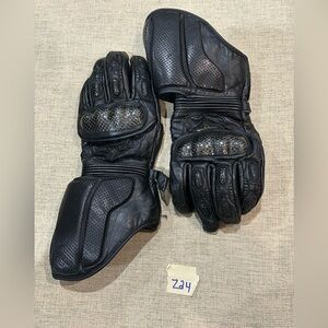 Premium Black Leather Riding Gloves